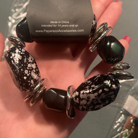 Paparazzi Black and Silver Beaded Bracelet - Picture 3 of 3